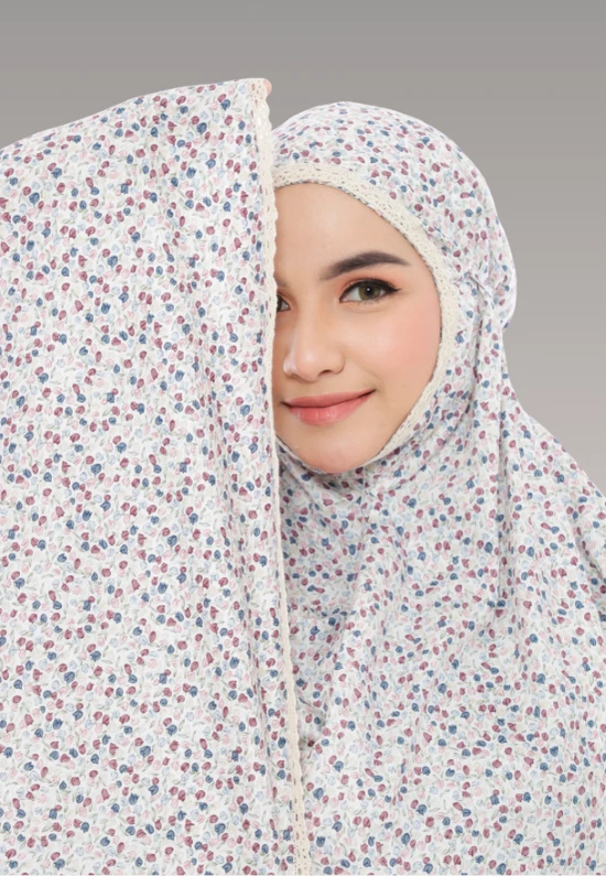 Telekung Petal Lush Collection - Berry