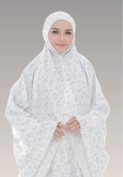 Telekung Petrea Collection - White
